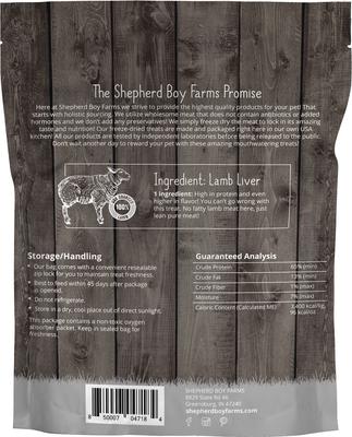 Show full view: Shepherd Boy Farms Lamb Liver Freeze-Dried Dog & Cat Treats, 8-oz bag slide 3 of 8