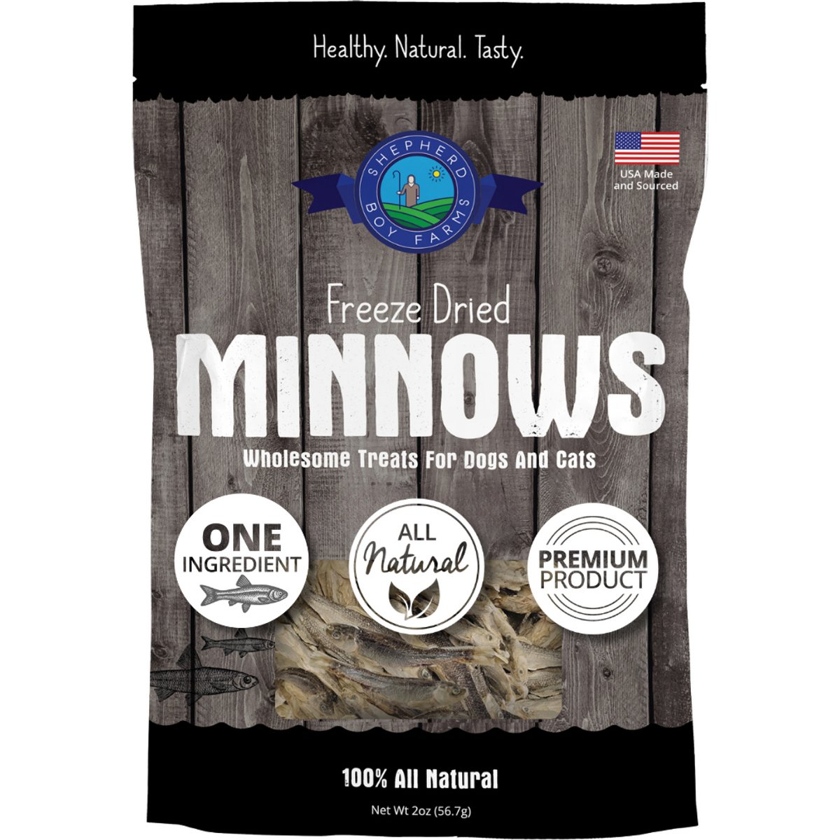 Shepherd Boy Farms Minnows Freeze-Dried Dog & Cat Treats, 2-oz bag