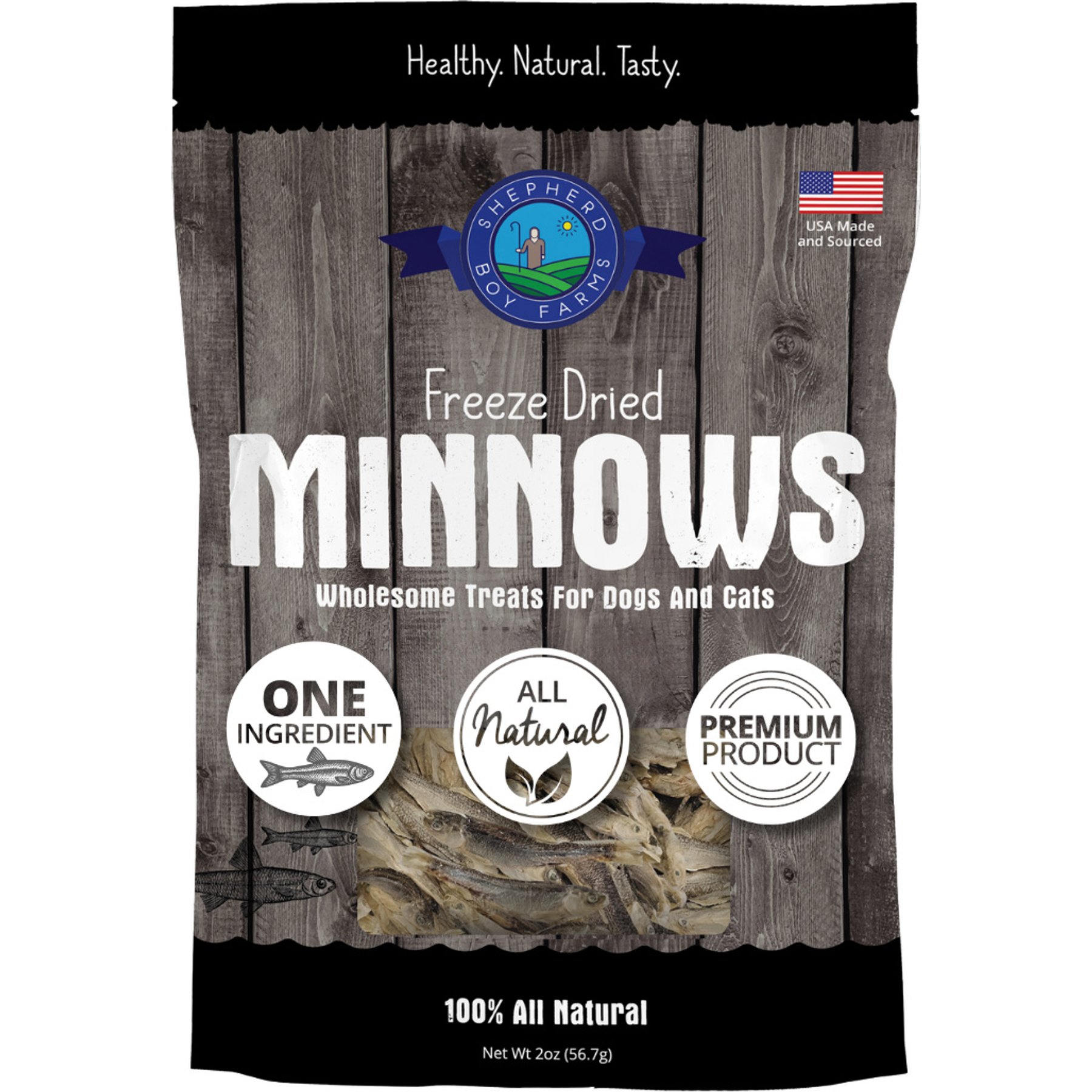 Shepherd Boy Farms Minnows Freeze-Dried Dog & Cat Treats, 2-oz bag