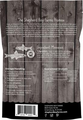 Show full view: Shepherd Boy Farms Minnows Freeze-Dried Dog & Cat Treats, 2-oz bag slide 3 of 8