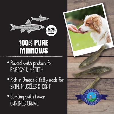 Show full view: Shepherd Boy Farms Minnows Freeze-Dried Dog & Cat Treats, 5-oz bag slide 4 of 8