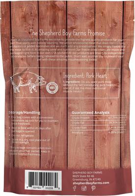 Show full view: Shepherd Boy Farms Pork Hearts Freeze-Dried Dog & Cat Treats, 3-oz bag slide 3 of 8