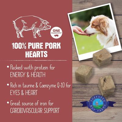 Show full view: Shepherd Boy Farms Pork Hearts Freeze-Dried Dog & Cat Treats, 3-oz bag slide 4 of 8