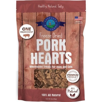 Shepherd Boy Farms Shepherd Boy Farms Pork Hearts Freeze-Dried Dog & Cat Treats, 3-oz bag