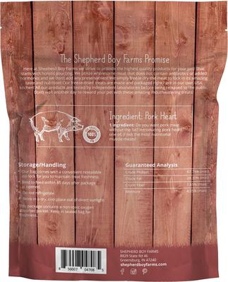 Show full view: Shepherd Boy Farms Pork Hearts Freeze-Dried Dog & Cat Treats, 8-oz bag slide 3 of 8