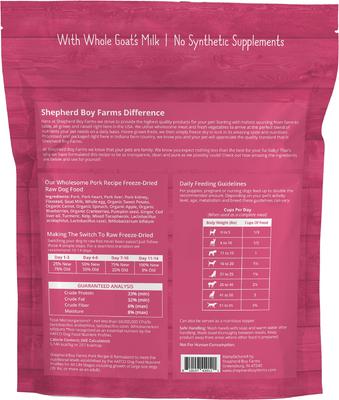 Show full view: Shepherd Boy Farms Pork Recipe Freeze-Dried Dog Food, 14-oz bag slide 3 of 5