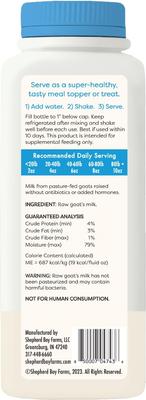 Show full view: Shepherd Boy Farms Raw Goat's Milk Classic Freeze-Dried Dog & Cat Treats, 16-oz bottle slide 3 of 9