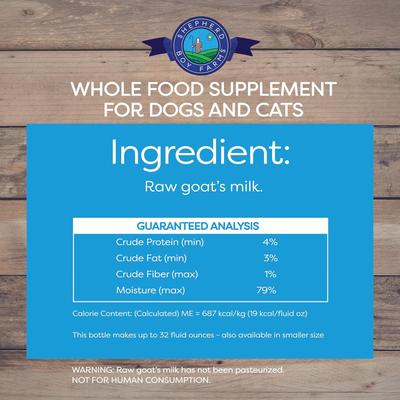 Show full view: Shepherd Boy Farms Raw Goat's Milk Classic Freeze-Dried Dog & Cat Treats, 32-oz bottle slide 9 of 10