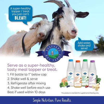Show full view: Shepherd Boy Farms Raw Goat's Milk Super Fruit Blend Freeze-Dried Dog & Cat Treats, 32-oz bottle slide 4 of 11