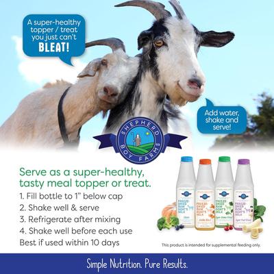 Show full view: Shepherd Boy Farms Raw Goat's Milk Super Greens Blend Freeze-Dried Dog & Cat Treats, 32-oz bottle slide 4 of 11