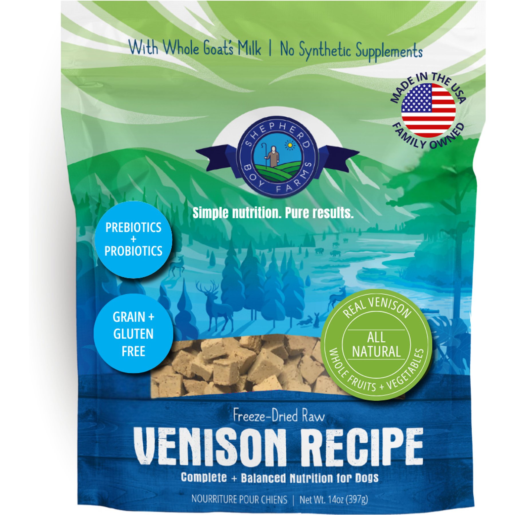Shepherd Boy Farms Venison Recipe Freeze-Dried Dog Food, 14-oz bag