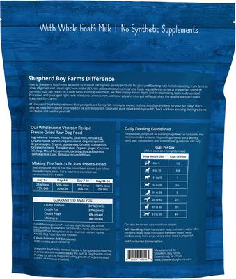 Show full view: Shepherd Boy Farms Venison Recipe Freeze-Dried Dog Food, 14-oz bag slide 3 of 5