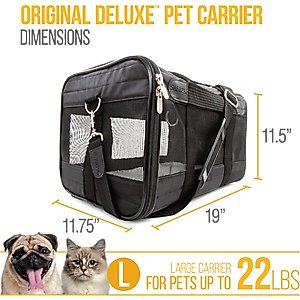 Sherpa Original Deluxe Airline-Approved Dog & Cat Carrier Bag, Black, Large