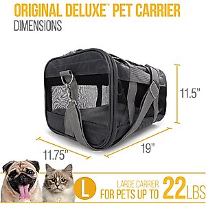 Sherpa Original Deluxe Airline-Approved Dog & Cat Carrier Bag, Charcoal, Large