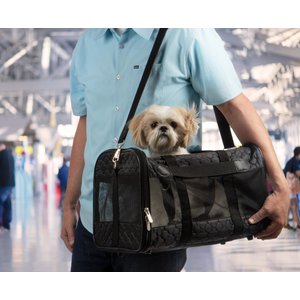Sherpa Original Deluxe Lattice Print Airline-Approved Dog & Cat Carrier Bag, Black, Large