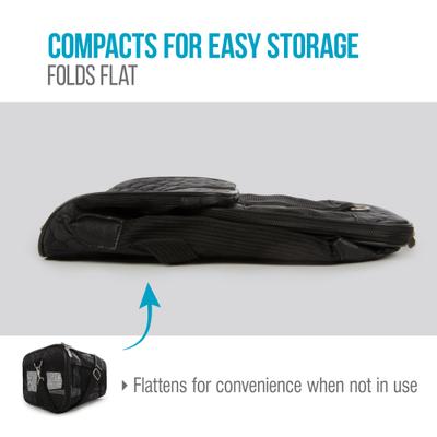 Show full view: Sherpa Original Deluxe Lattice Print Airline-Approved Dog & Cat Carrier Bag, Black, Large slide 5 of 10