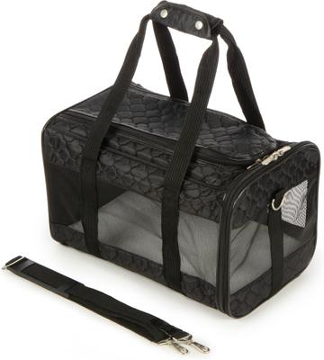 Show full view: Sherpa Original Deluxe Lattice Print Airline-Approved Dog & Cat Carrier Bag, Black, Large slide 2 of 10