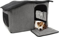 Sherpa Portable Soft Sided Foldable Cat & Dog Indoor Shelter, Gray, Medium