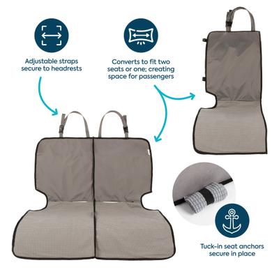 Show full view: Sherpa Quiet Ride 2-In-1 Auto Seat Protector, Gray slide 4 of 8