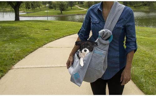 Show full view: Sherpa Sling Hands Free Dog Carrier, Gray, Medium slide 2 of 5