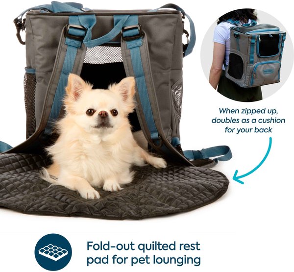Sherpa Trek Tote 2-in-1 Backpack & Tote Dog & Cat Carrier, Gray, Medium