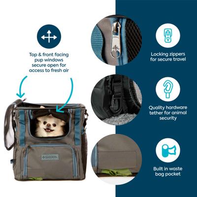 Show full view: Sherpa Trek Tote 2-in-1 Backpack & Tote Dog & Cat Carrier, Gray, Medium slide 4 of 9