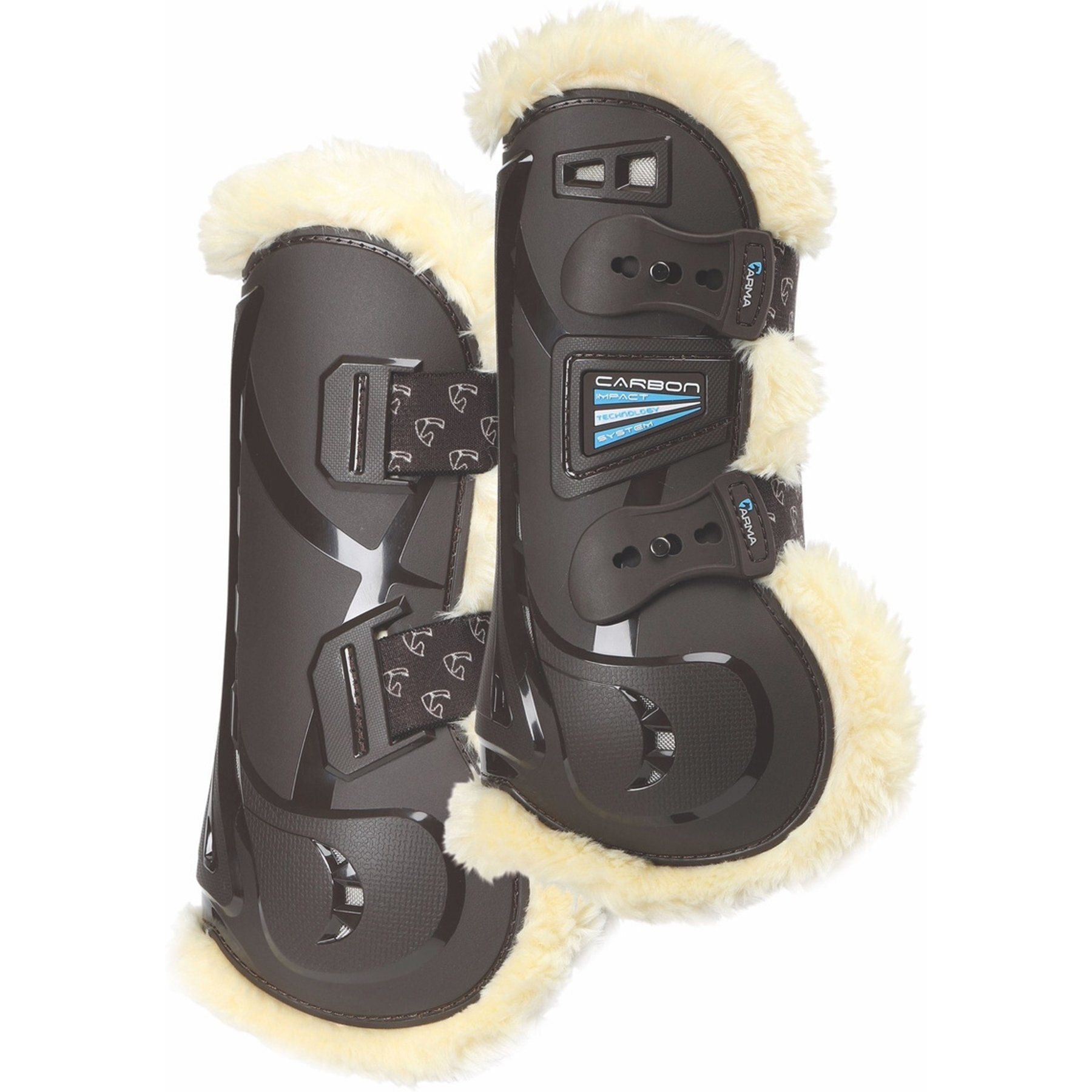Shires Equestrian Products ARMA Carbon SupaFleece Tendon Horse Boots, Brown, Cob