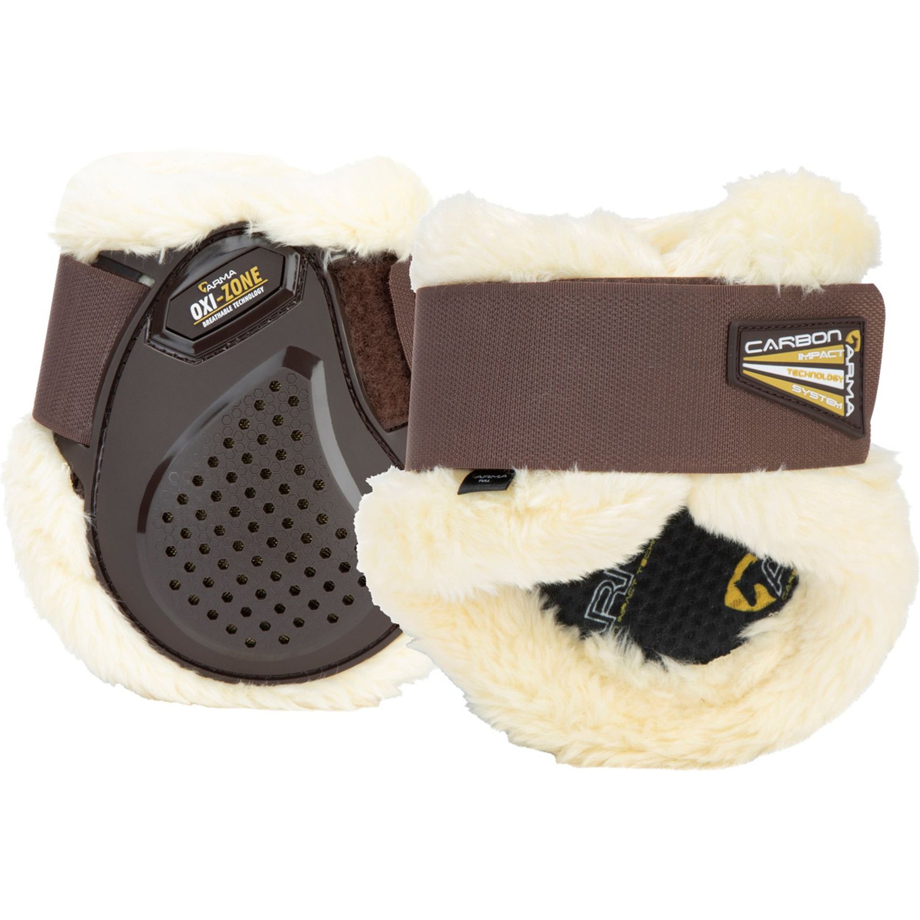 Shires Equestrian Products ARMA OXI-ZONE SupaFleece Fetlock Horse Boots, Brown, Cob