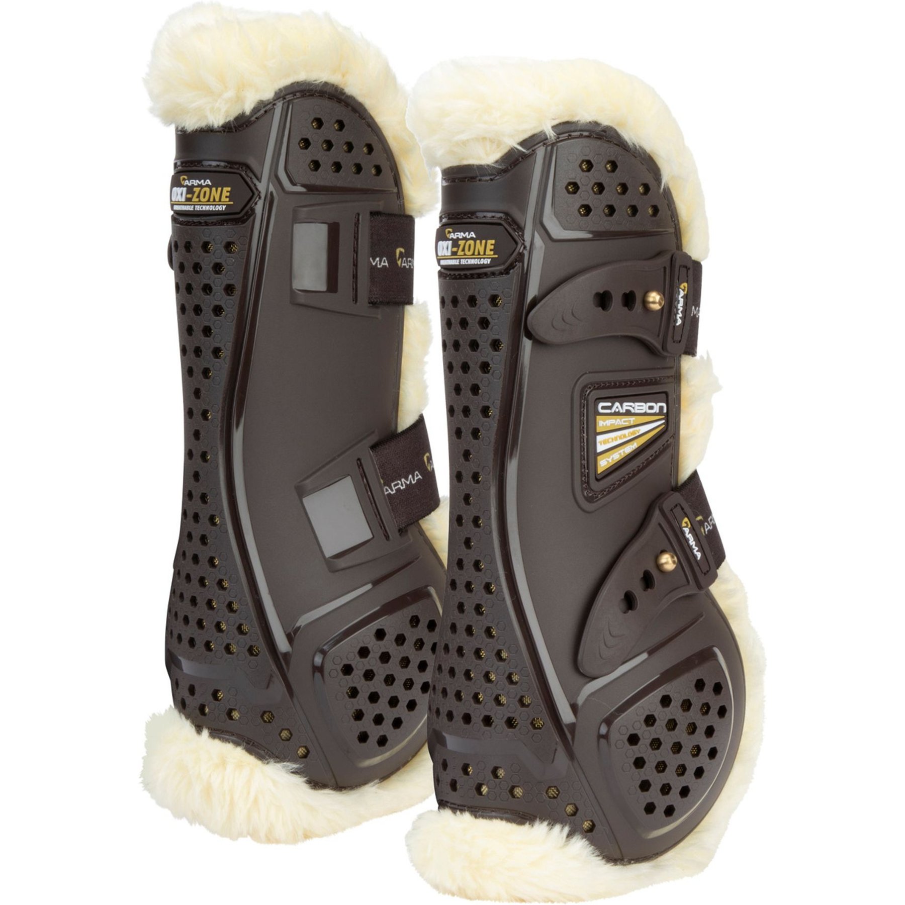 Shires Equestrian Products ARMA OXI-ZONE SupaFleece Tendon Horse Boots, Brown, Full