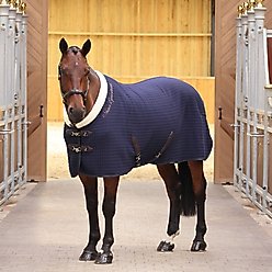 Shires Equestrian Products Deluxe Tech Horse Cooler, Navy, 72-in