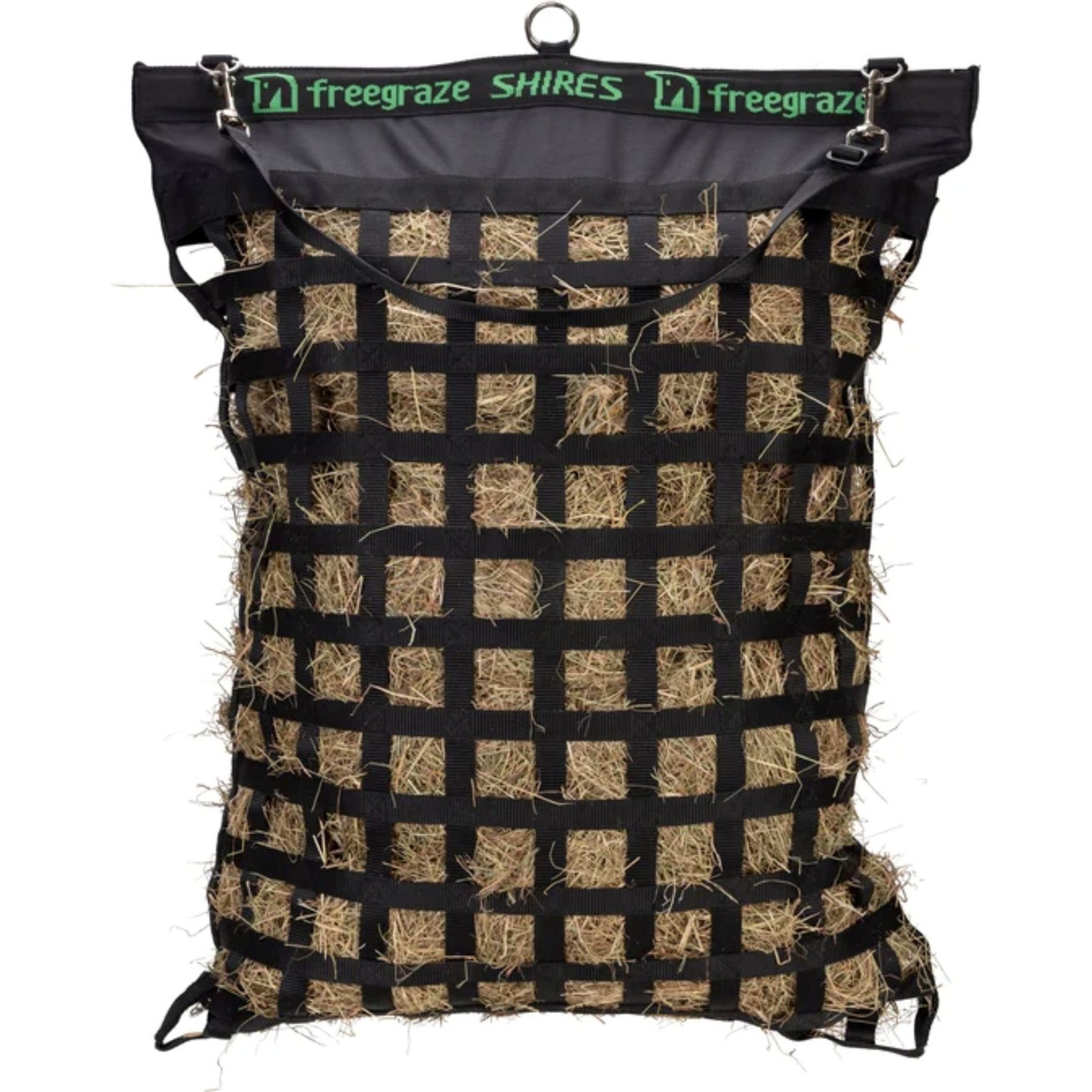 Shires Equestrian Products Free Graze Deluxe Web Horse Hay Net Bag, Black, Large