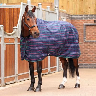Show full view: Shires Equestrian Products Tempest Plus 100-g Stable Rug, Navy Tartan, 60-in slide 2 of 2