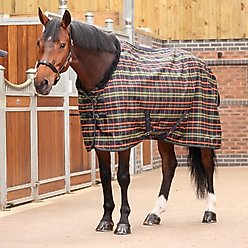Shires Equestrian Products Tempest Plus Lite Stable Rug, Green Tartan, 72-in