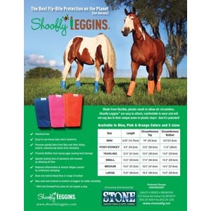 Shoofly Leggins Horse Fly Boots, 4 count, Orange, Mini