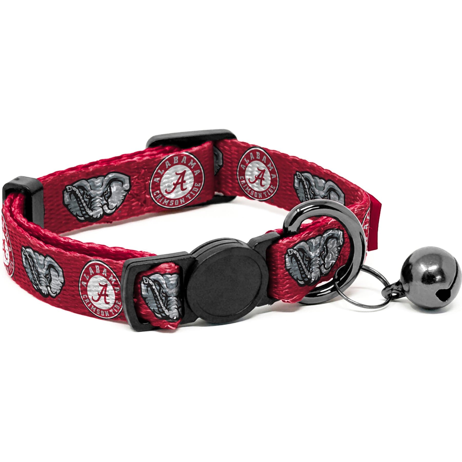 ShopInstaPets Alabama Crimson Tide Breakaway Outdoor Use Cat Collar, Red, Medium: 12-in neck, 1/2-in wide