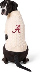 ShopInstaPets Knit Polyester Machine Washable Dog Sweater, White, X-Large, Alabama Crimson Tide slide 1 of 5