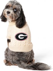ShopInstaPets Knit Polyester Machine Washable Dog Sweater, White, X-Large, Georgia Bulldogs slide 2 of 5