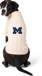 ShopInstaPets Knit Polyester Machine Washable Dog Sweater, White, X-Large, Michigan Wolverines slide 1 of 5