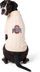 ShopInstaPets Knit Polyester Machine Washable Dog Sweater, White, X-Large, Ohio State Buckeyes slide 1 of 5
