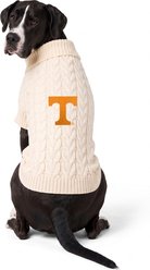 ShopInstaPets Knit Polyester Machine Washable Dog Sweater, White, X-Large, Tennessee Volunteers