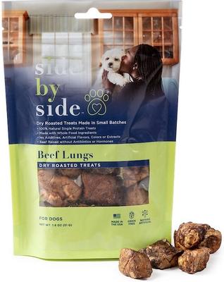 Show full view: Side By Side Beef Lung Freeze-Dried Dog Treats, 1.8-oz bag slide 3 of 7