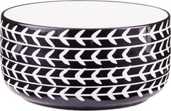 Signature Housewares Black Arrow Non-Skid Ceramic Dog & Cat Bowl, 3-cup