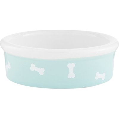 Signature Housewares Signature Housewares Bones Ceramic Dog Bowl, Aqua, 1-cup