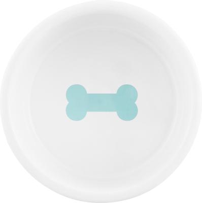 Show full view: Signature Housewares Bones Ceramic Dog Bowl, Aqua, 1-cup slide 5 of 8