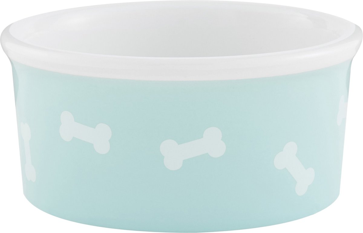 Signature Housewares Bones Ceramic Dog Bowl
