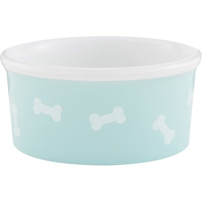 Signature Housewares Signature Housewares Bones Ceramic Dog Bowl, Aqua, 3-cup