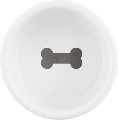 Show full view: Signature Housewares Bones Non-Skid Ceramic Dog Bowl, Gray, 3-cup slide 4 of 7
