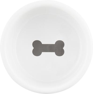 Show full view: Signature Housewares Bones Non-Skid Ceramic Dog Bowl, Gray, 5.25-cup slide 5 of 8