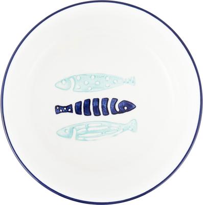 Show full view: Signature Housewares Coastal Fish Non-Skid Ceramic Cat Bowl, 3-cup slide 3 of 6