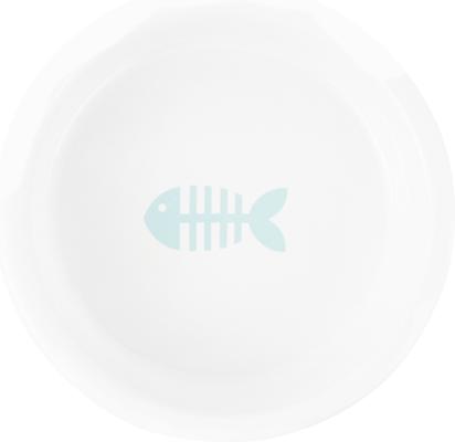 Show full view: Signature Housewares Fish Non-Skid Ceramic Cat Bowl, Aqua, 1-cup slide 3 of 5